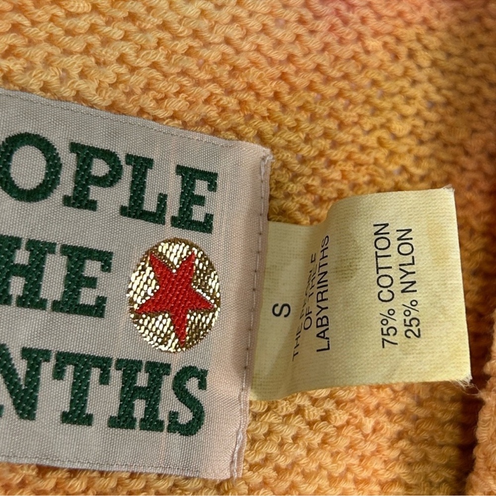 RARE The People of the Labyrinths tie dye graphic knit sweater Size S small - Picture 7 of 8